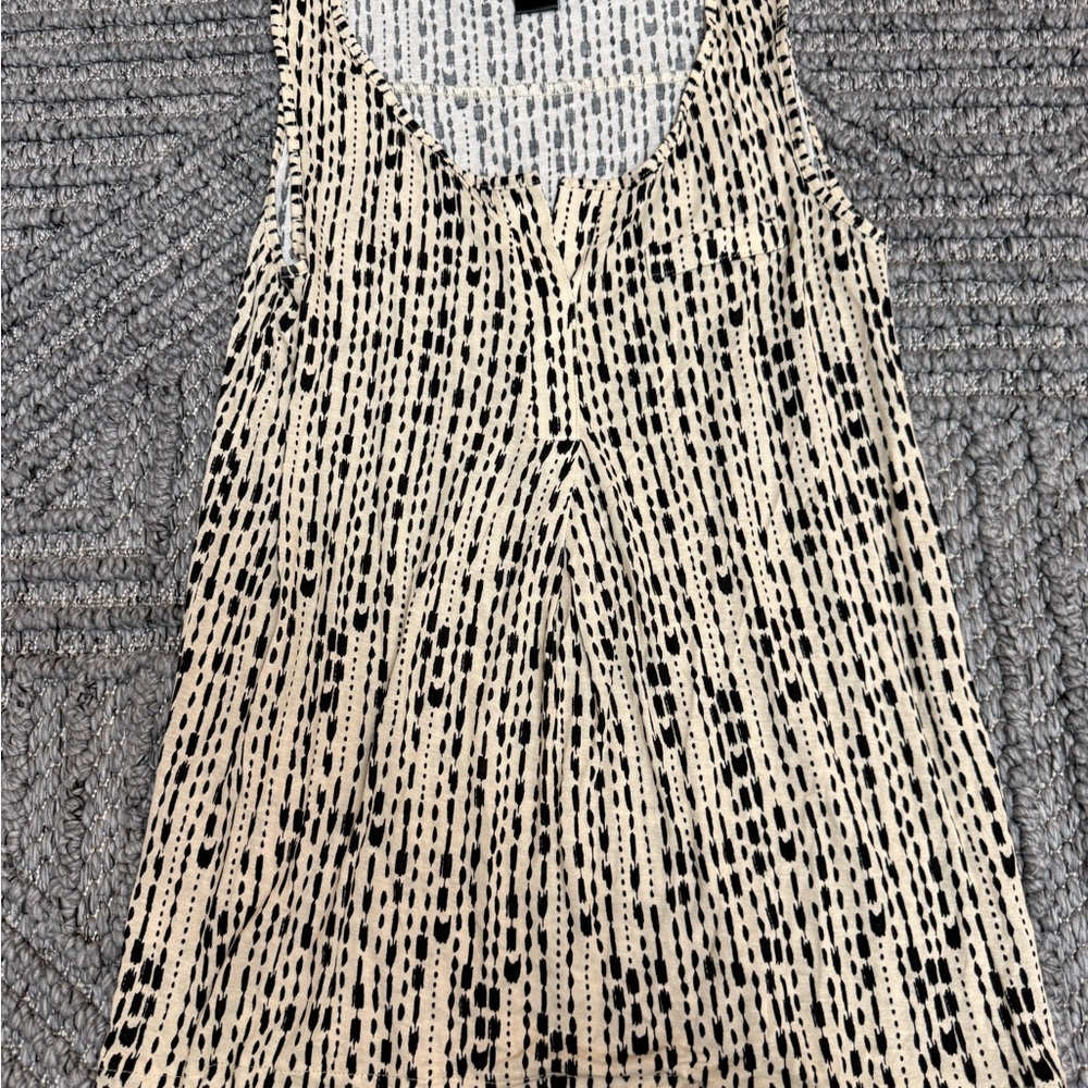 Ann Taylor Black and Cream Patterned Blouse